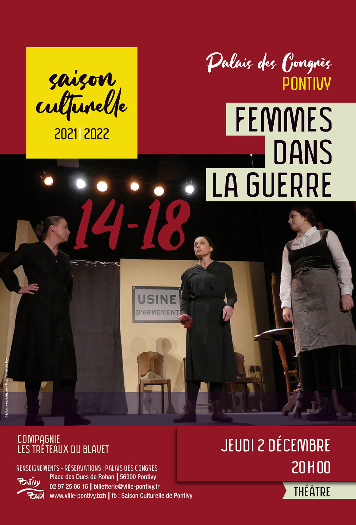 Théâtre : Femmes dans la Guerre par la compagnie les Tréteaux du Blavet