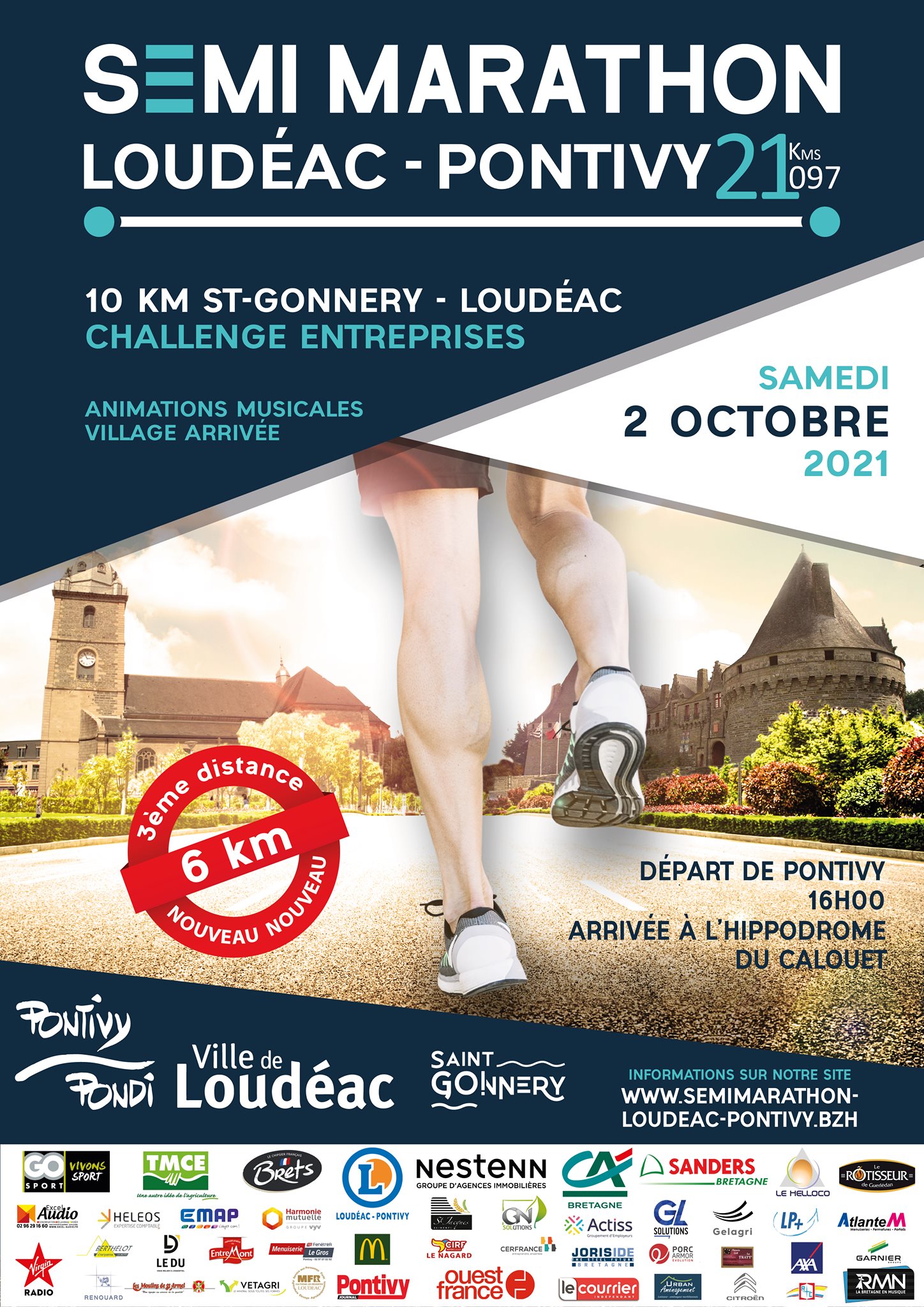 Départ du semi-marathon Loudéac Pontivy : samedi 2 octobre 2021