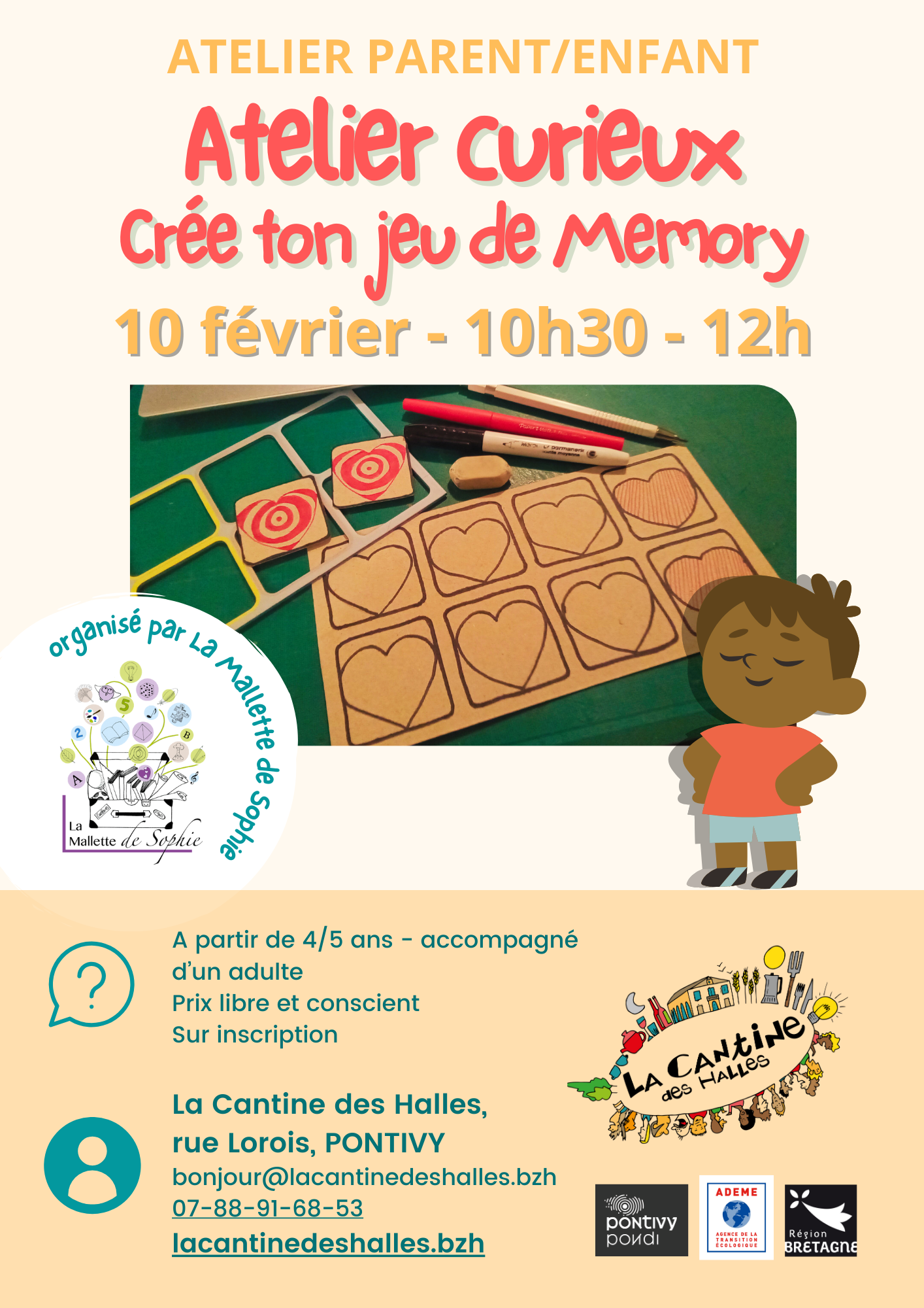 Atelier Curieux “ La Mallette de Sophie” : “Crée ton jeu de Memory”.