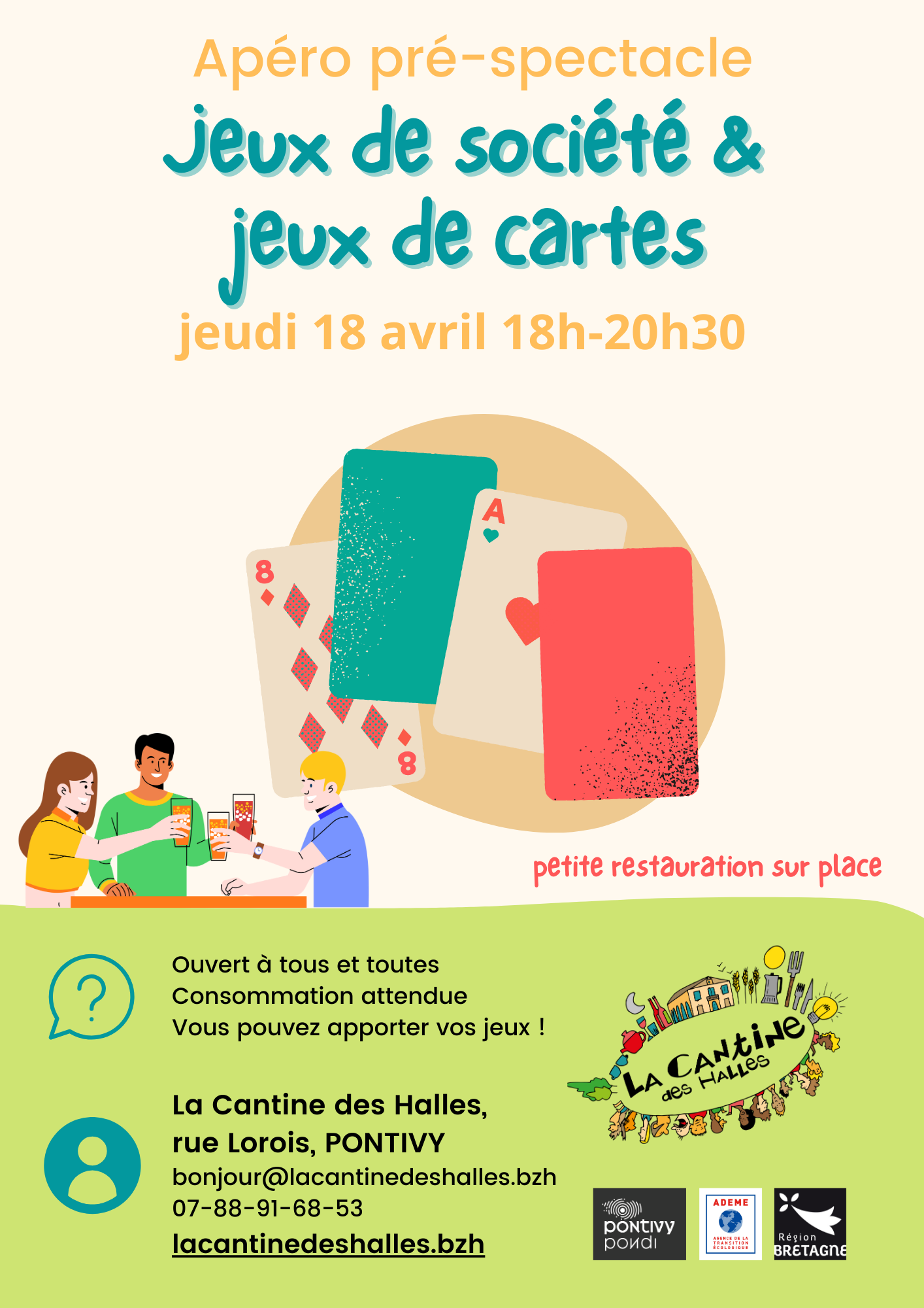 Apéro pré-spectacle et soirée jeux