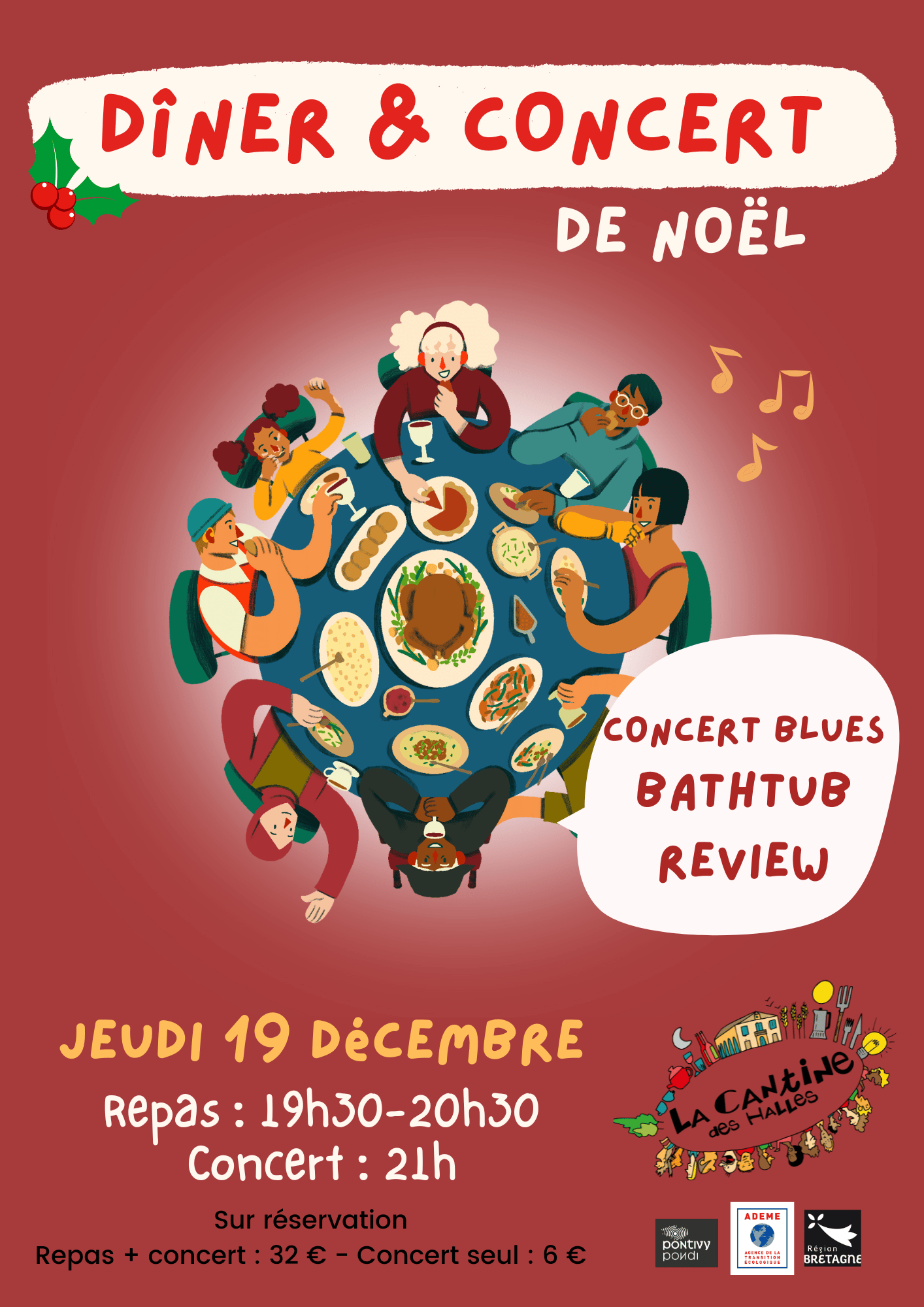 Repas de Noël et concert de Bathtub Review