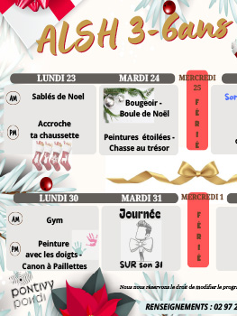Programme ALSH vacances de Noël 2024