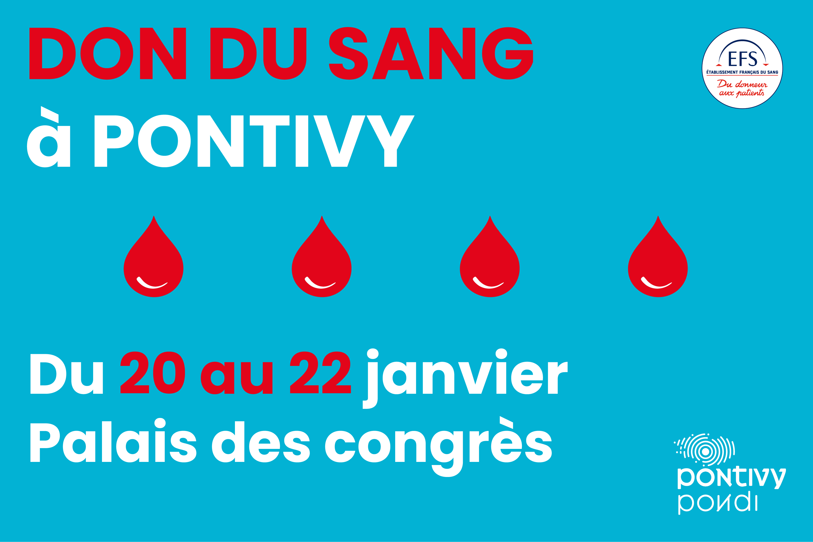 Don du sang – Collecte du lundi 20 janvier au mercredi 22 janvier 2025
