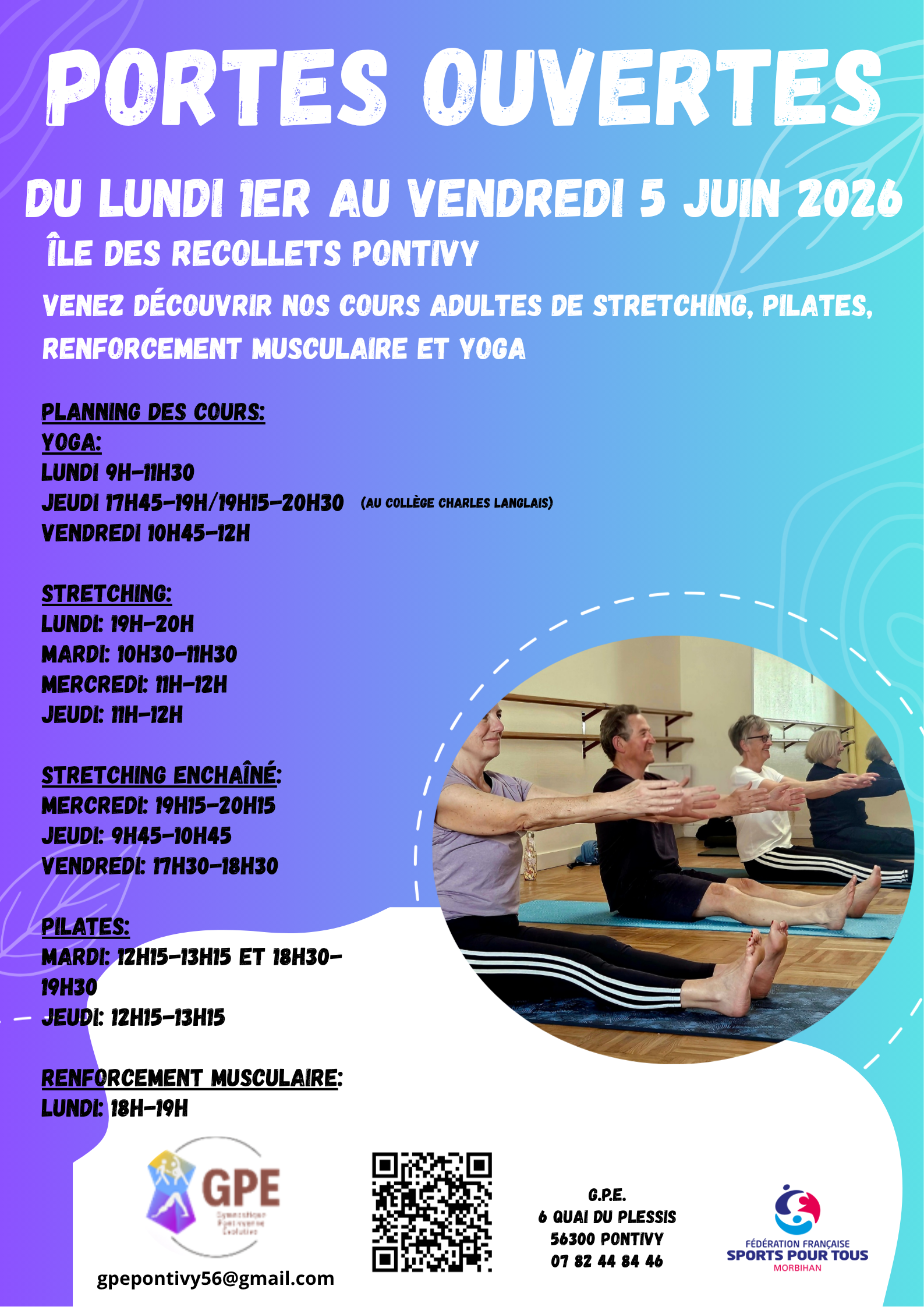 Opération PORTES OUVERTES de la GYMNASTQUE PONTIVYENNE EVOLUTIVE