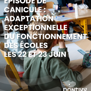 Épisode de canicule : adaptation exceptionnelle du fonctionnement des écoles les 22 et 23 juin