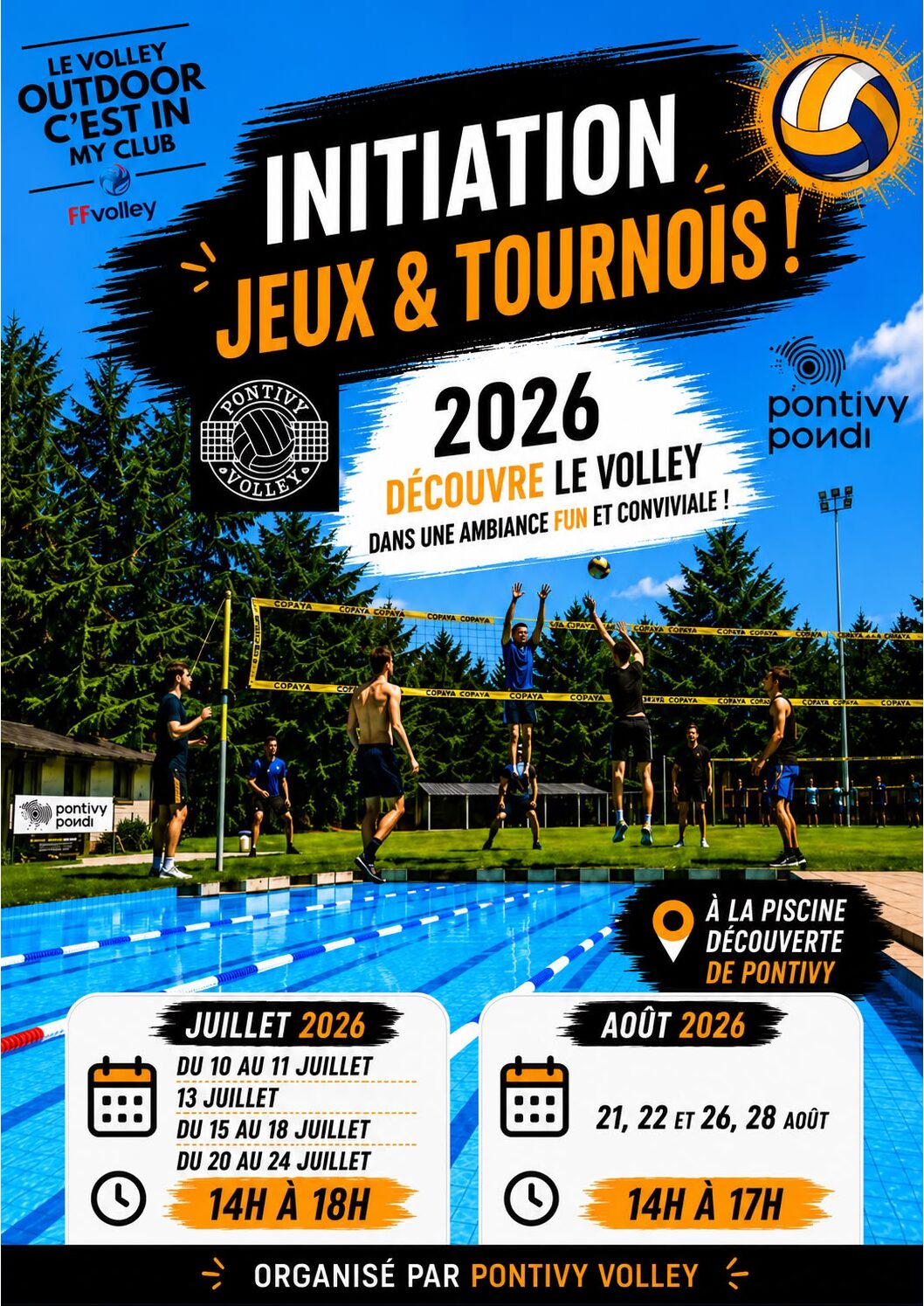 Découvrez le volley tout l&rsquo;été à la piscine découverte de Pontivy !